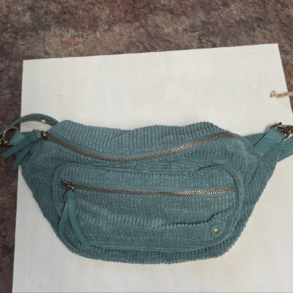 Textured Mini Waist Bag in Teal